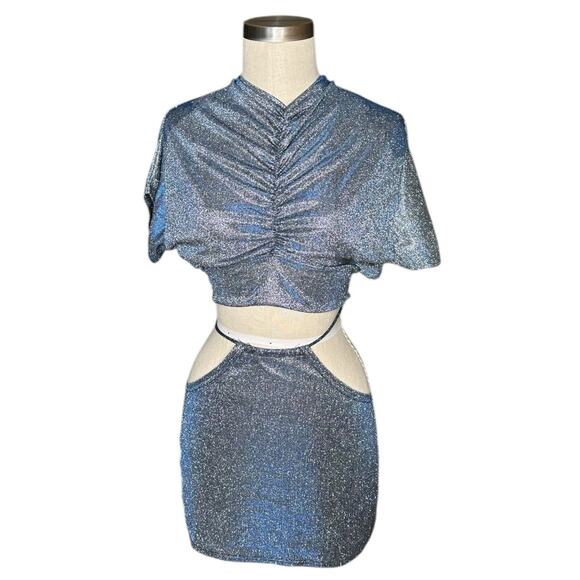 ROXANNA Banks Disco Party Cut Out Sparkly Glam Dress Women's Size Medium NWT - Picture 2 of 12